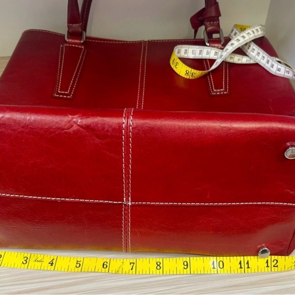 Valentina Italy Red Leather Satchel - Picture 8 of 8